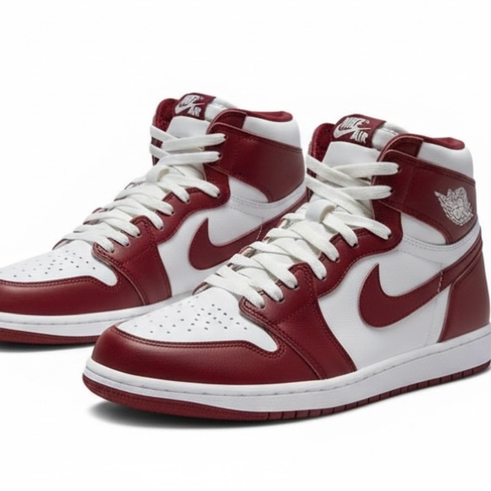 Nike Air Jordan High-Top Red and White Sneakers